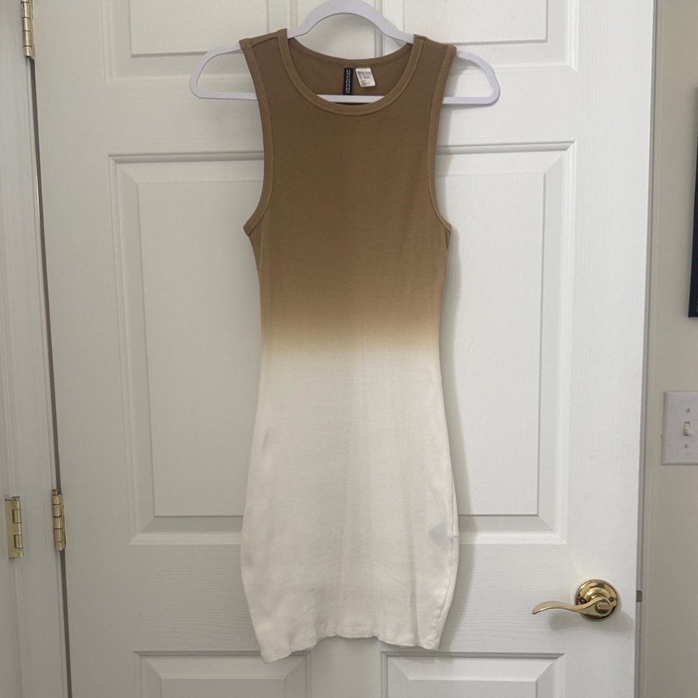 Divided Brown to Cream Ombre Sleeveless Mini Dress
